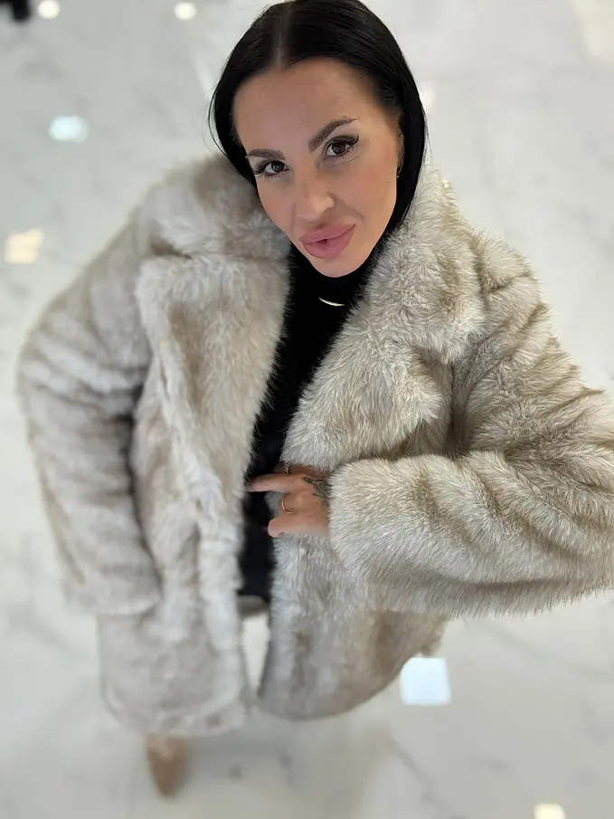 Műszőrme bunda övvel MIRANA