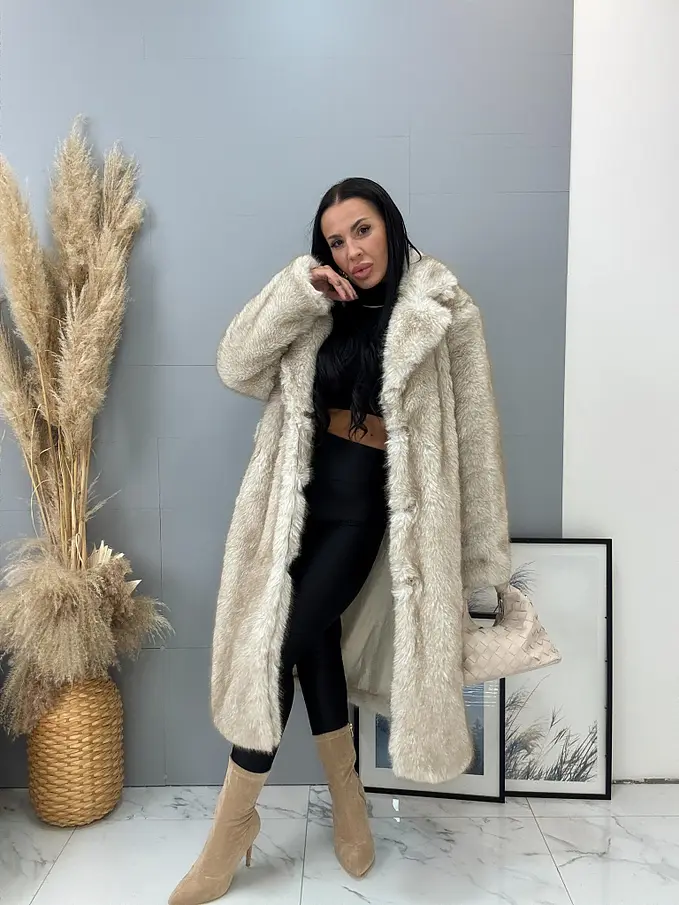Műszőrme bunda övvel MIRANA