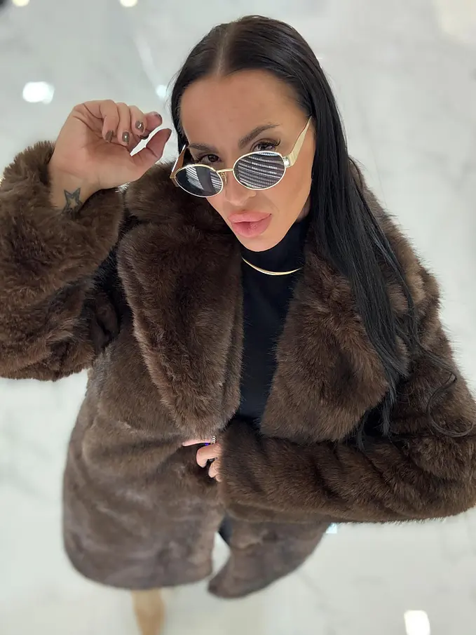 Műszőrme bunda övvel MIRANA