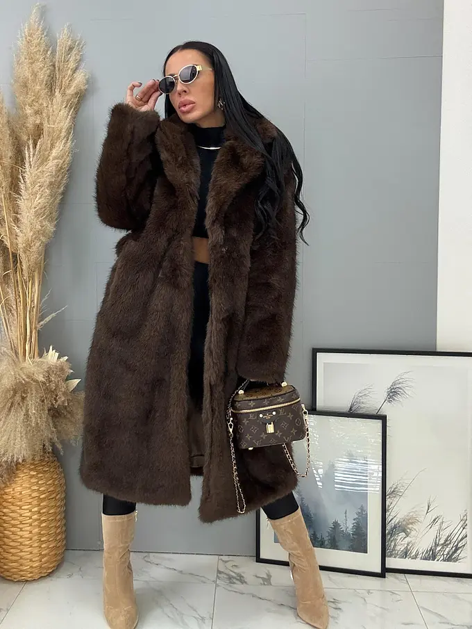 Műszőrme bunda övvel MIRANA