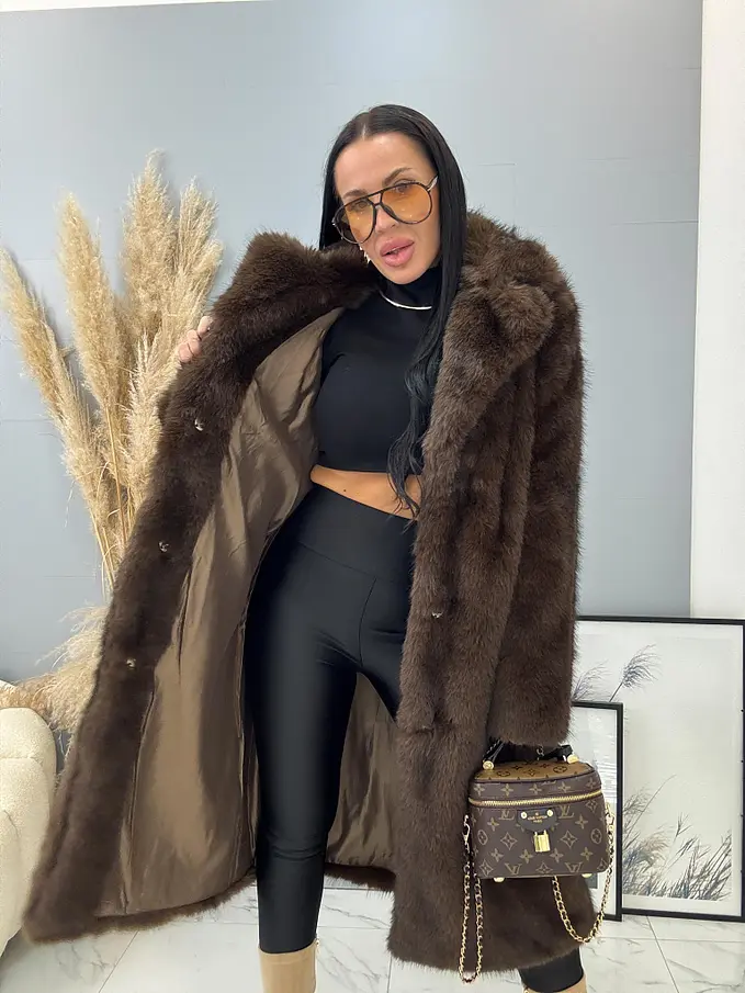 Műszőrme bunda övvel MIRANA