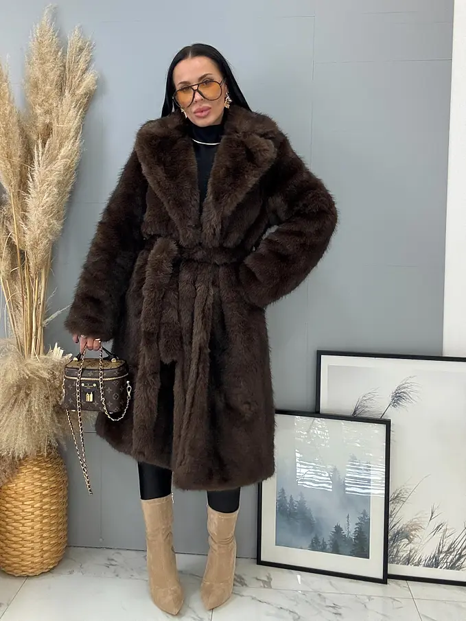 Műszőrme bunda övvel MIRANA