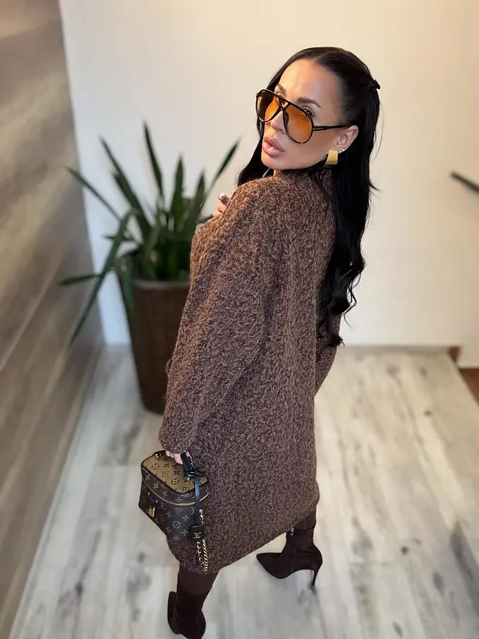 Nyitott fazonú csomózott kabát övvel ELSE