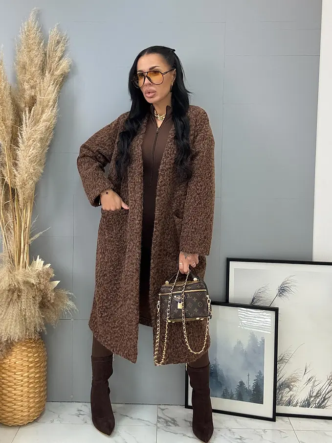 Nyitott fazonú csomózott kabát övvel ELSE