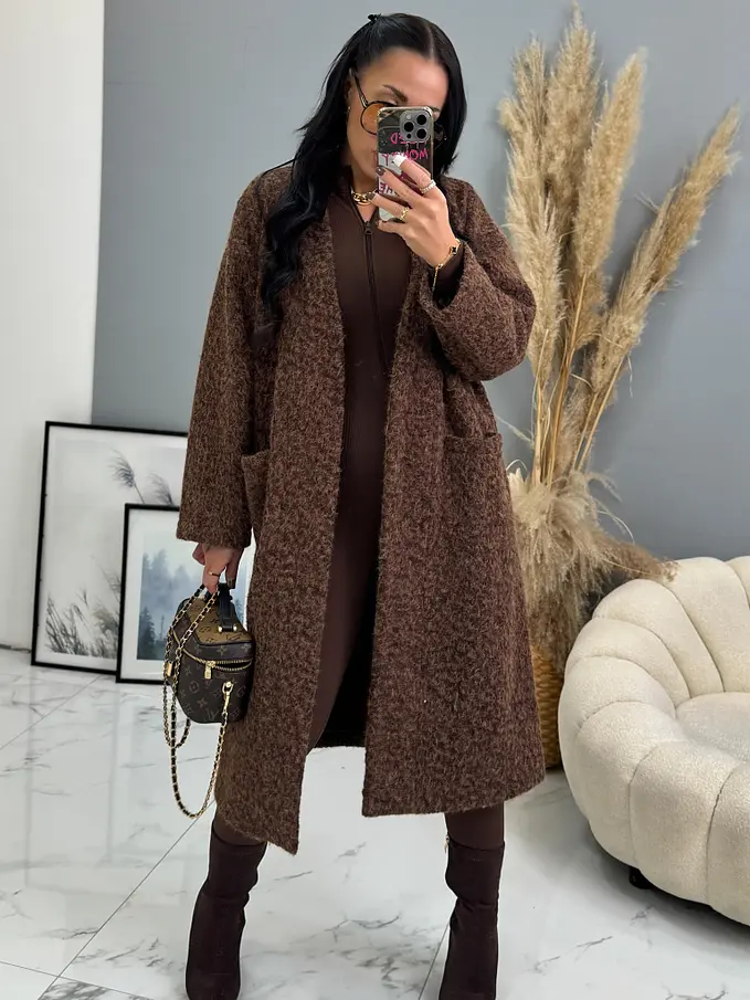 Nyitott fazonú csomózott kabát övvel ELSE