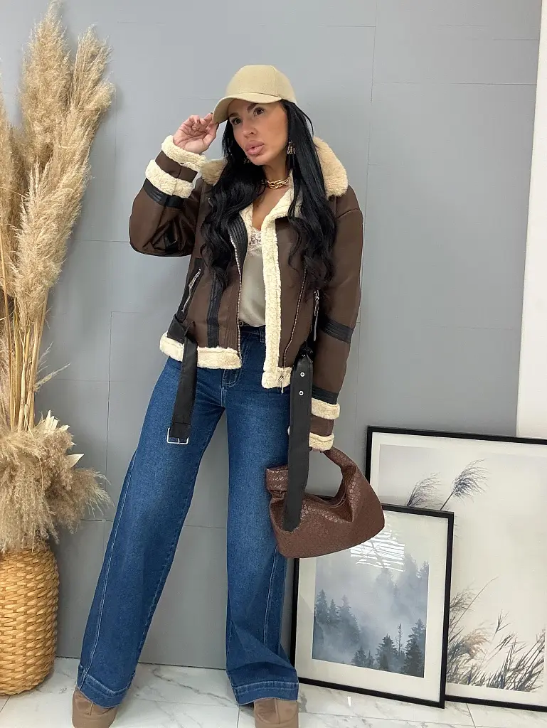 Műbőr kabát szőrmével KELLIA - next