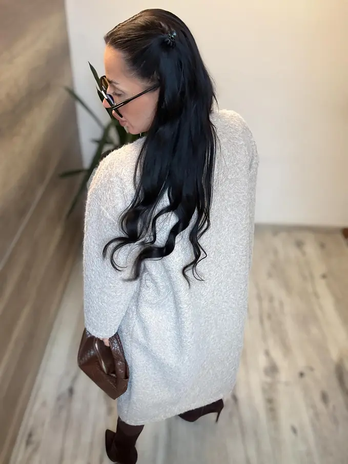 Nyitott fazonú csomózott kabát övvel ELSE