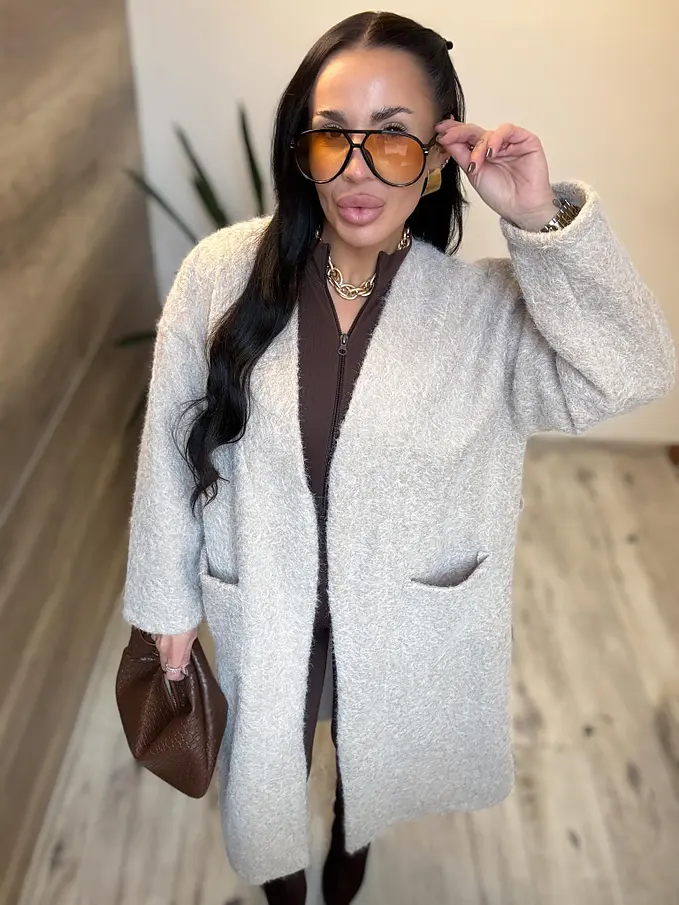 Nyitott fazonú csomózott kabát övvel ELSE