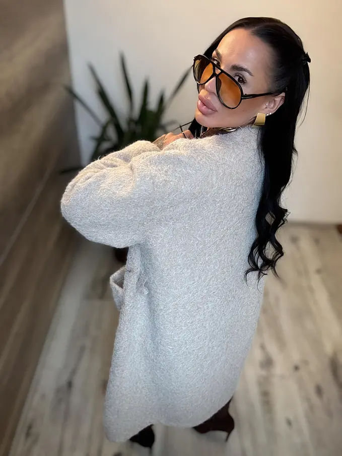 Nyitott fazonú csomózott kabát övvel ELSE