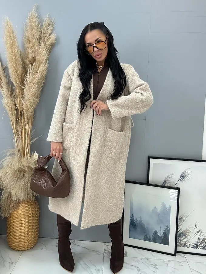 Nyitott fazonú csomózott kabát övvel ELSE