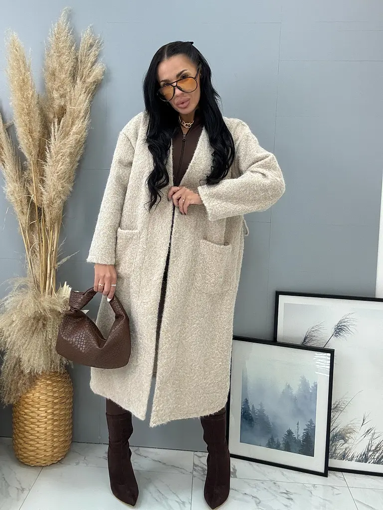 Nyitott fazonú csomózott kabát övvel ELSE - next