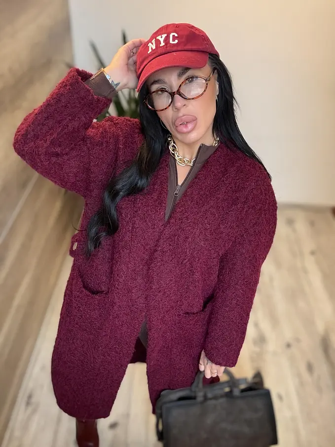 Nyitott fazonú csomózott kabát övvel ELSE