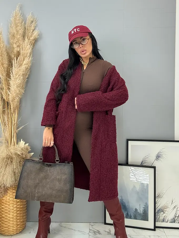 Nyitott fazonú csomózott kabát övvel ELSE