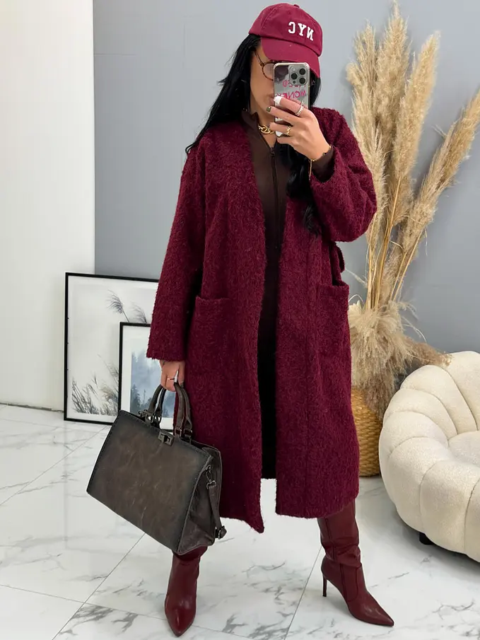 Nyitott fazonú csomózott kabát övvel ELSE