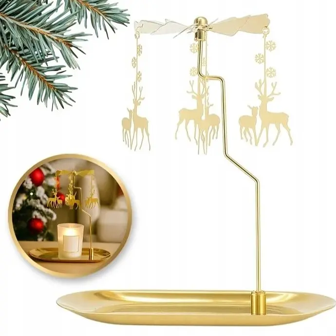 Karácsonyi forgó gyertyatartó