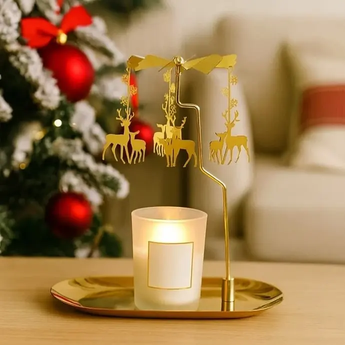 Karácsonyi forgó gyertyatartó 