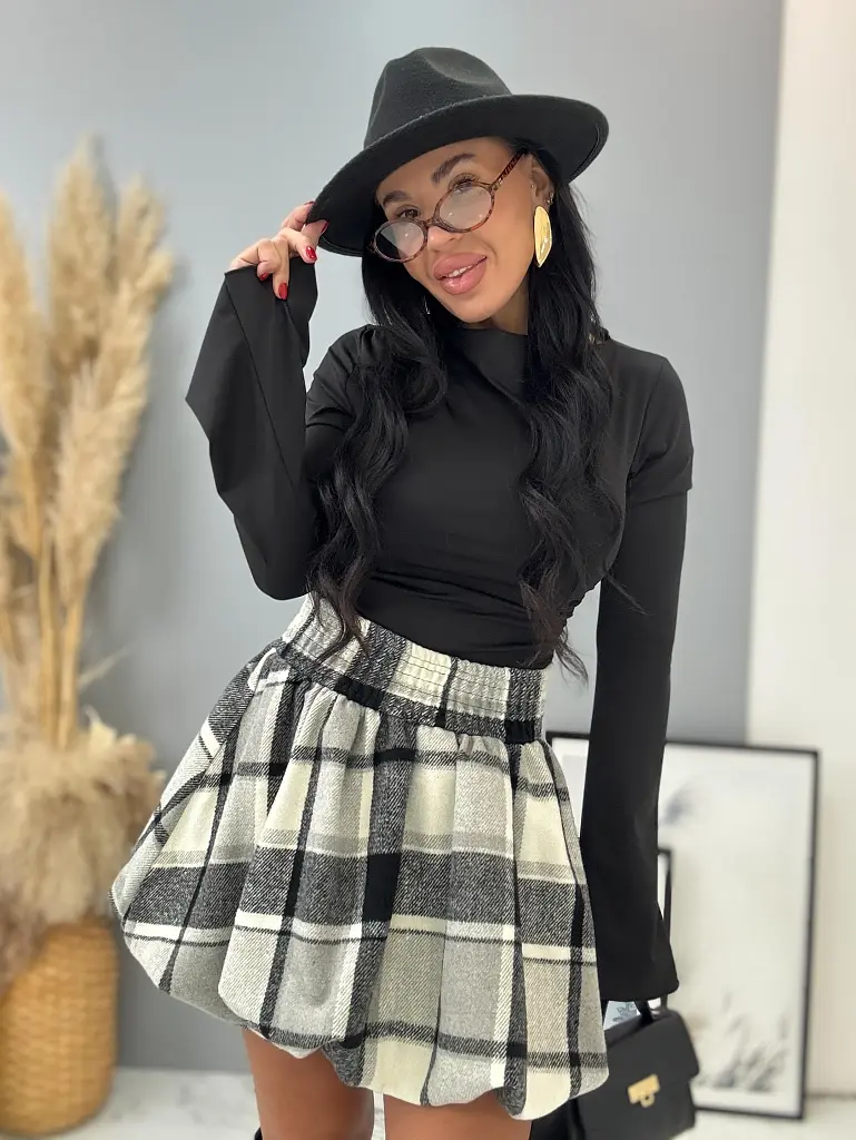 Gumis derekú kockás ballon szoknya DASHNA - next