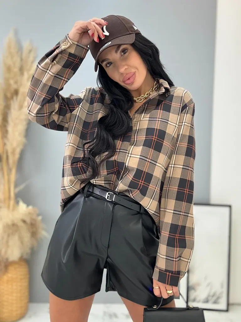 Aszimmetrikus kockás ing CYRENE - next