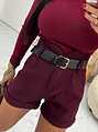 Bordó vastag rövidnádrág övvel KALISA