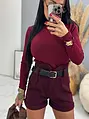 Bordó vastag rövidnádrág övvel KALISA