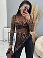 Leopárdmintás sifon blúz VELANA