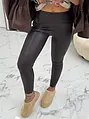 Barna műbőr leggings magas derékkal VENUS