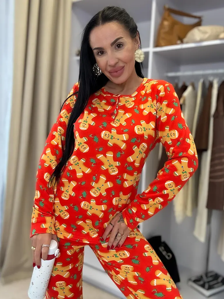 Női meleg pizsama MÉZESKALÁCS