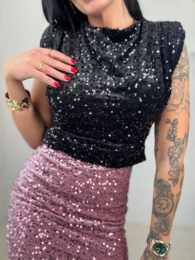 Flitteres bársony blúz SHYLA - next