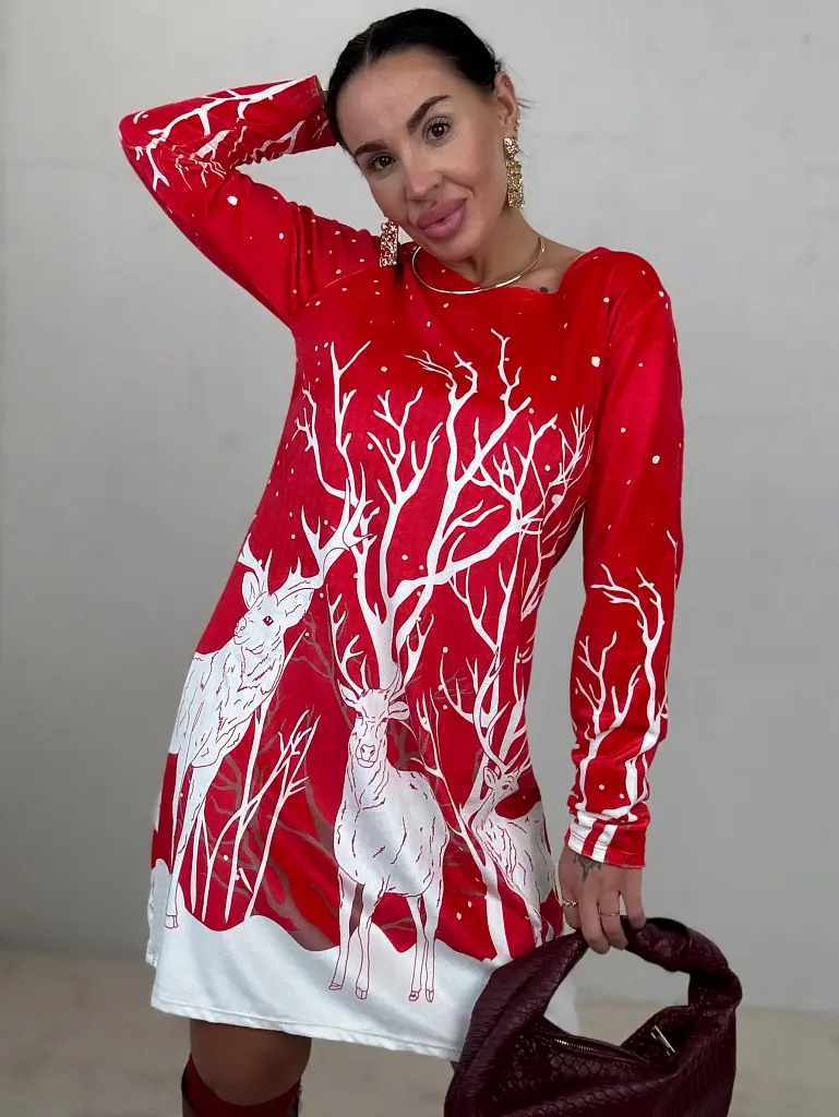 Karácsonyi bársony hatású ruha ANITTA - next