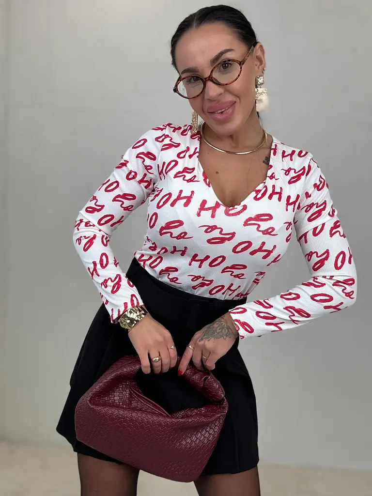 Bordázott anyagú felső HO-HO-HO