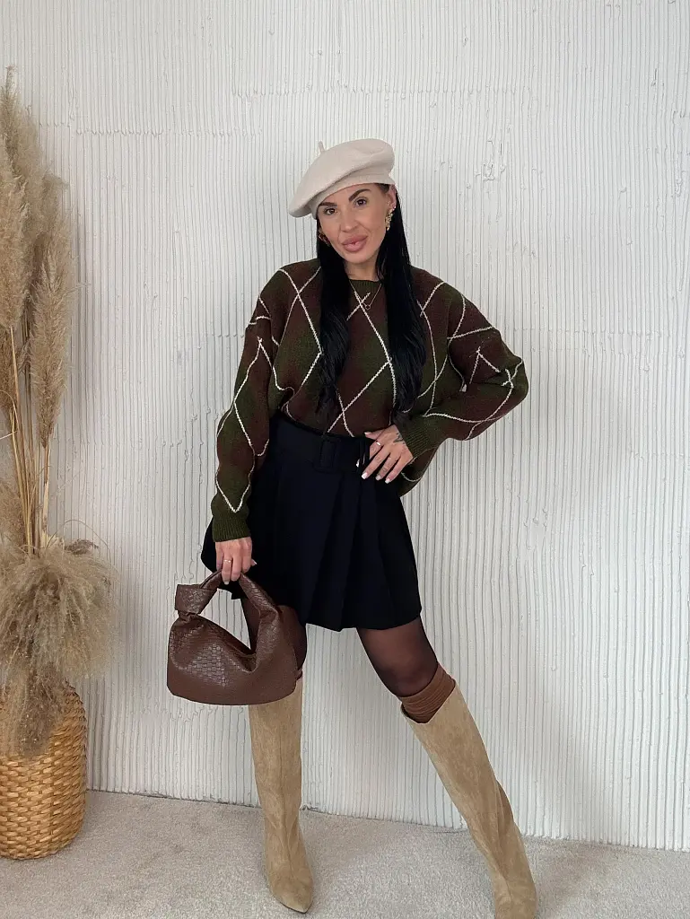 Kötött kárómintás pulóver ADAVNA - next