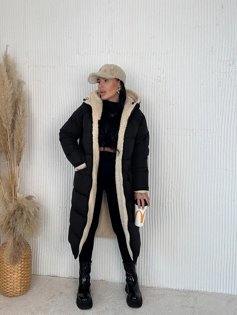 Kifordítható kapucnis téli kabát VERNOA - next