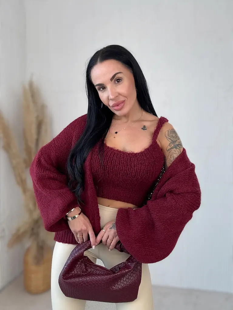 Kötött két darabos szett – top és kardigán LINESA