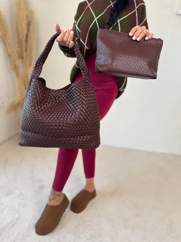 Szövött táska különálló belső tárolóval OLEENA - next