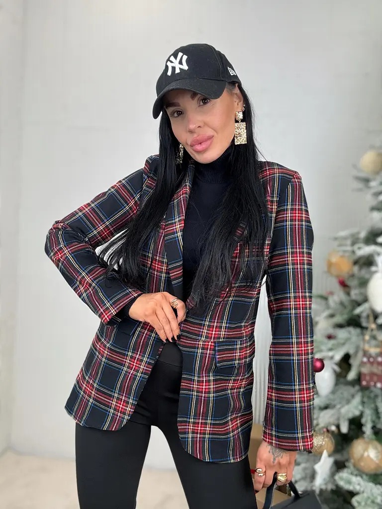 Kockás zakó válltöméssel MIAH - next