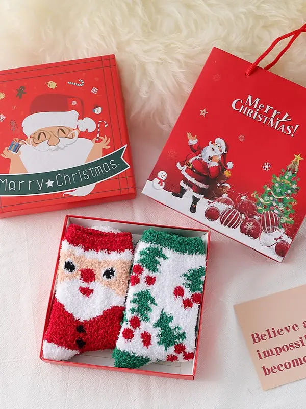 Karácsonyi zokni szett ajándékdobozzal és táskával