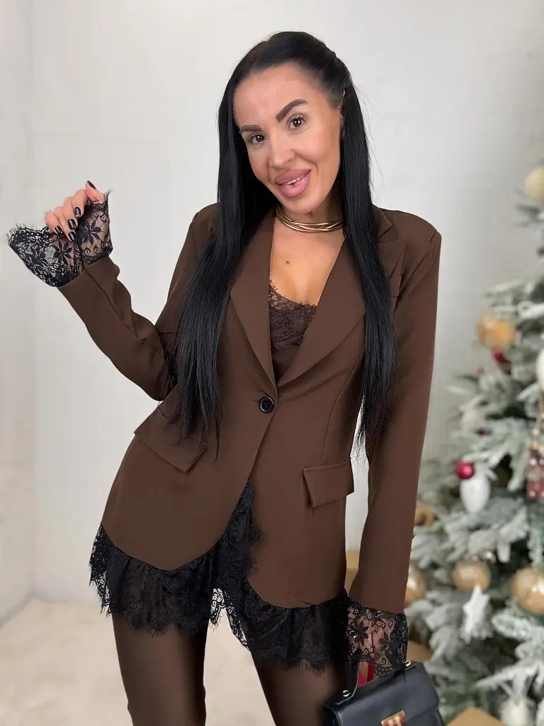 Barna zakó csipkével MALEEN - next