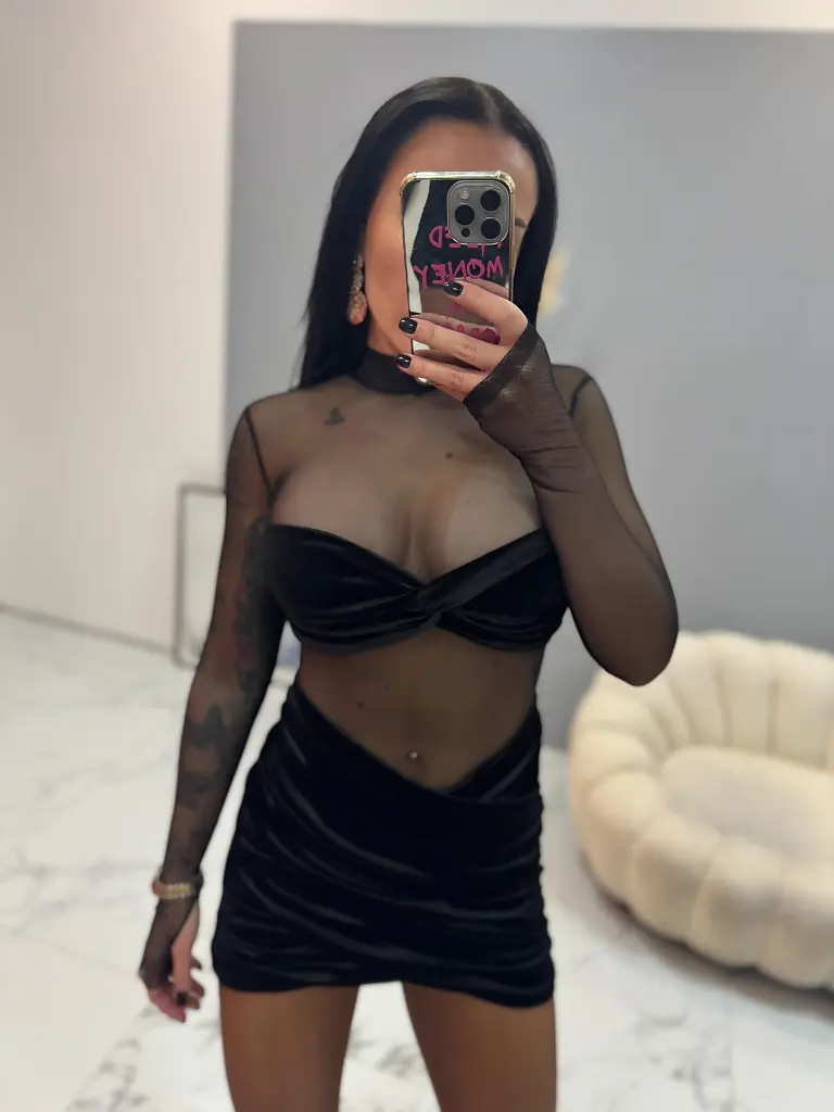 Bársony ruha sifonnal kombinálva NICOUA - next