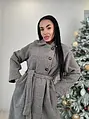Szürke kabát övvel SNUVIA