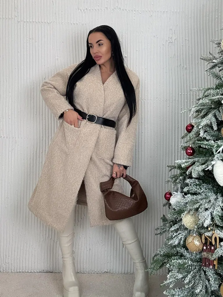 Nyitott fazonú csomózott kabát övvel ELSE