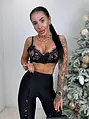 Magas derekú trapéz leggings csipkével BIANCA