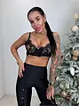Magas derekú trapéz leggings csipkével BIANCA