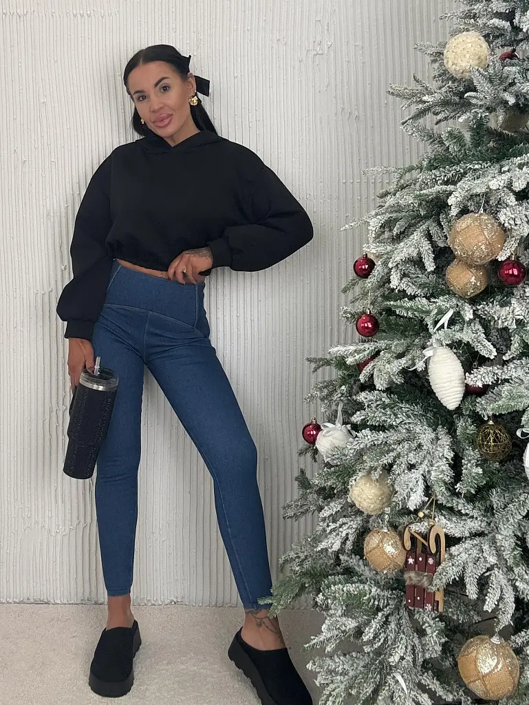 Push-up jeggings magas derékkal