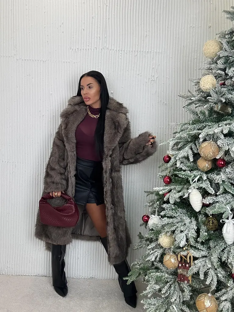 Műszőrme bunda övvel MIRANA