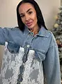 Csipkével díszített farmerdzseki ARRYNA