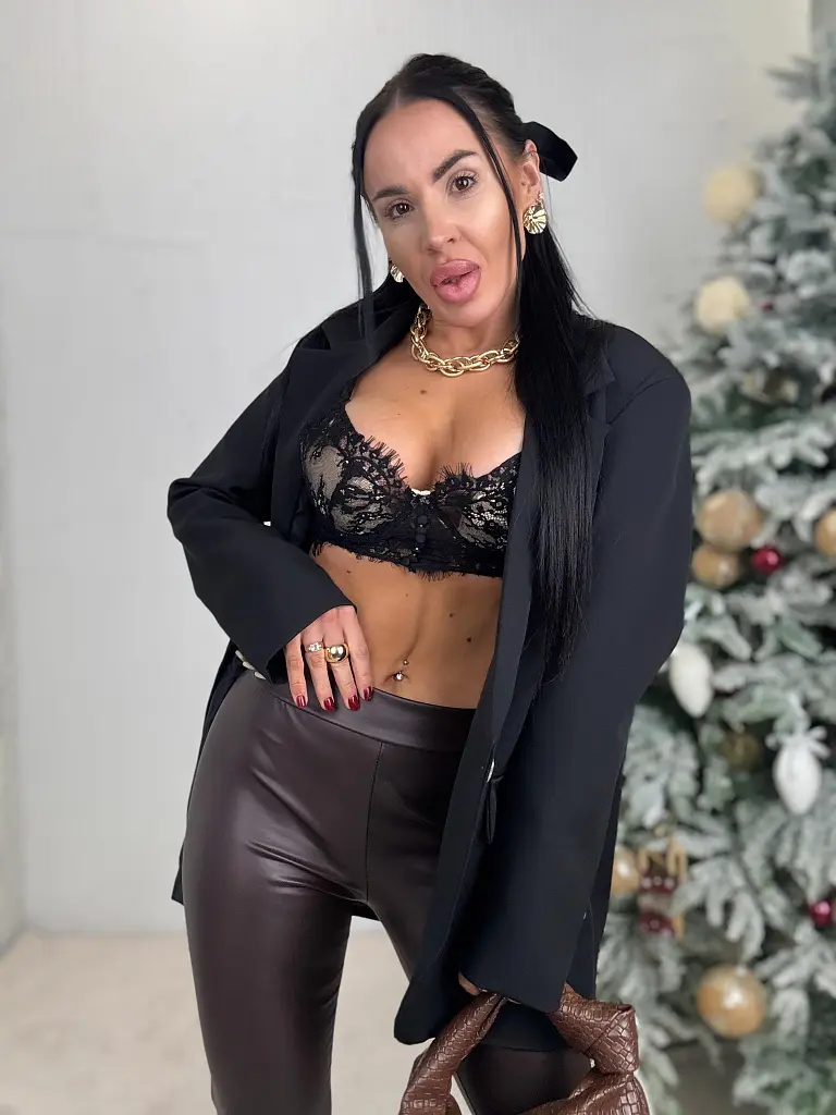 Barna magas derekú műbőr leggings FABINA - next