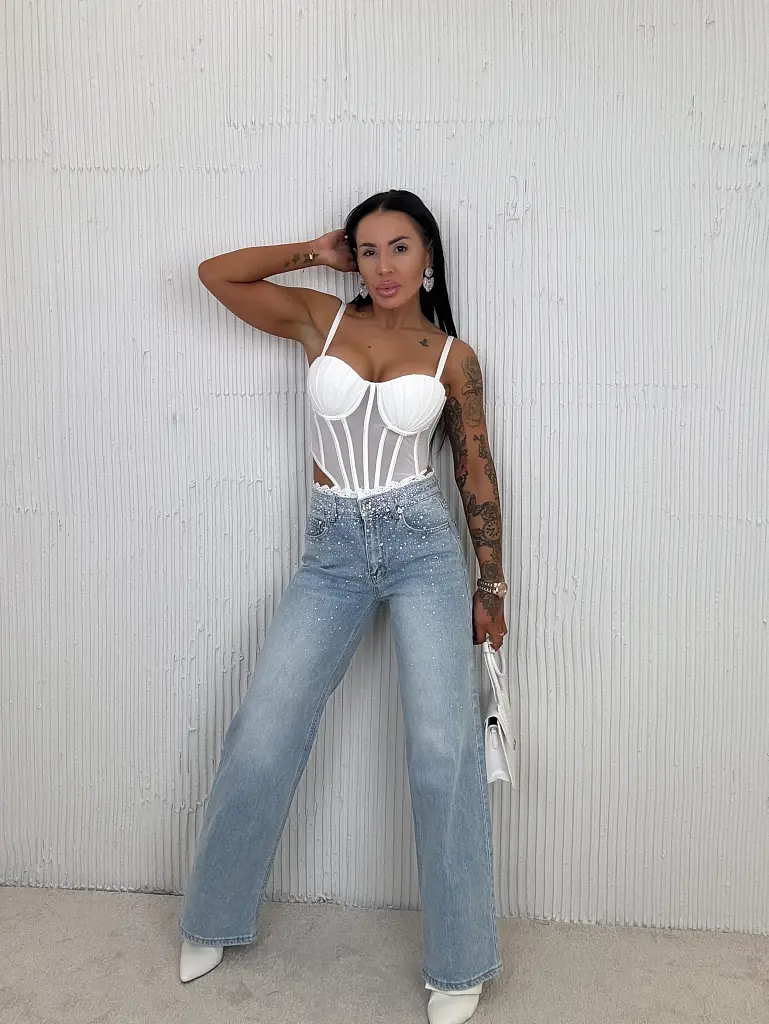 Kövekkel díszített wide-leg farmer NUBIRA - next