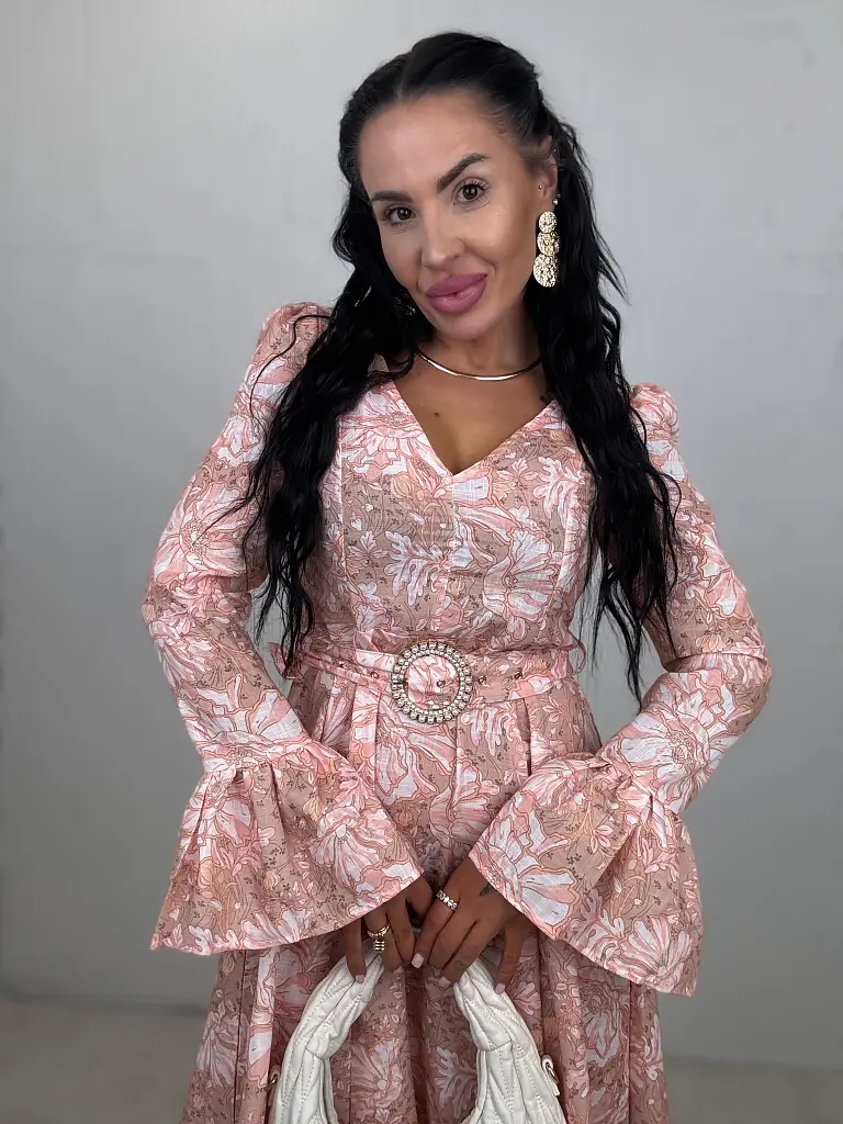 Virágmintás maxi ruha övvel MARISA - next