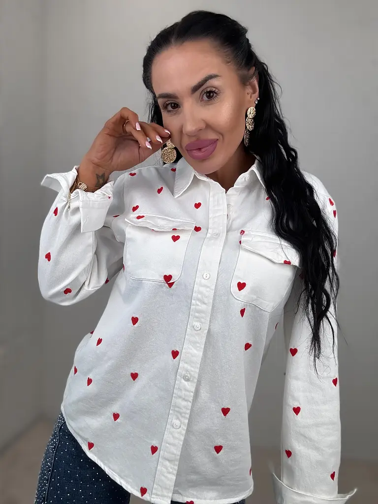 Női farmering hímzett szívecskékkel MADDIE - next