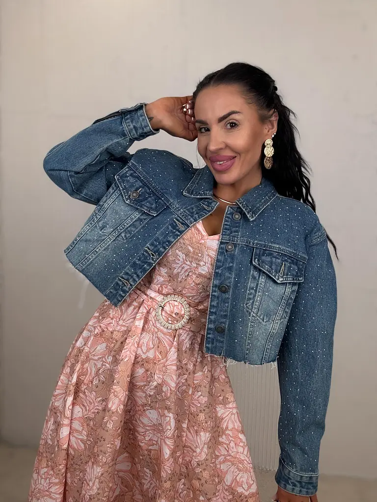 Kövekkel díszített farmerdzseki ADALA - next